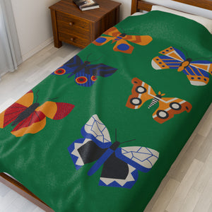 Colorful Butterfly Velveteen Plush Blanket - Cozy Decorative Throw