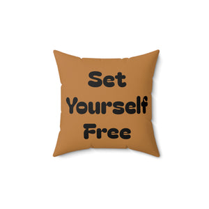Set Yourself Free Butterfly Print Pillow - Decorative Square Cushion for Home Decor