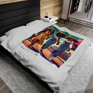 Plush Blanket with Friends Design