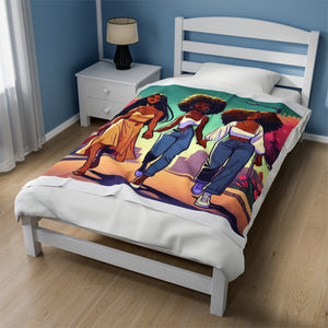 Plush Blanket with Friends Design