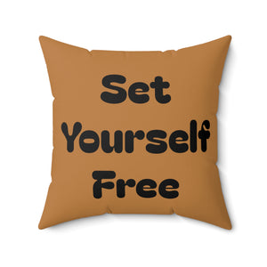 Set Yourself Free Butterfly Print Pillow - Decorative Square Cushion for Home Decor