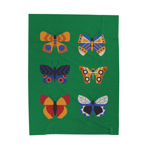Colorful Butterfly Velveteen Plush Blanket - Cozy Decorative Throw