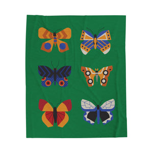 Colorful Butterfly Velveteen Plush Blanket - Cozy Decorative Throw
