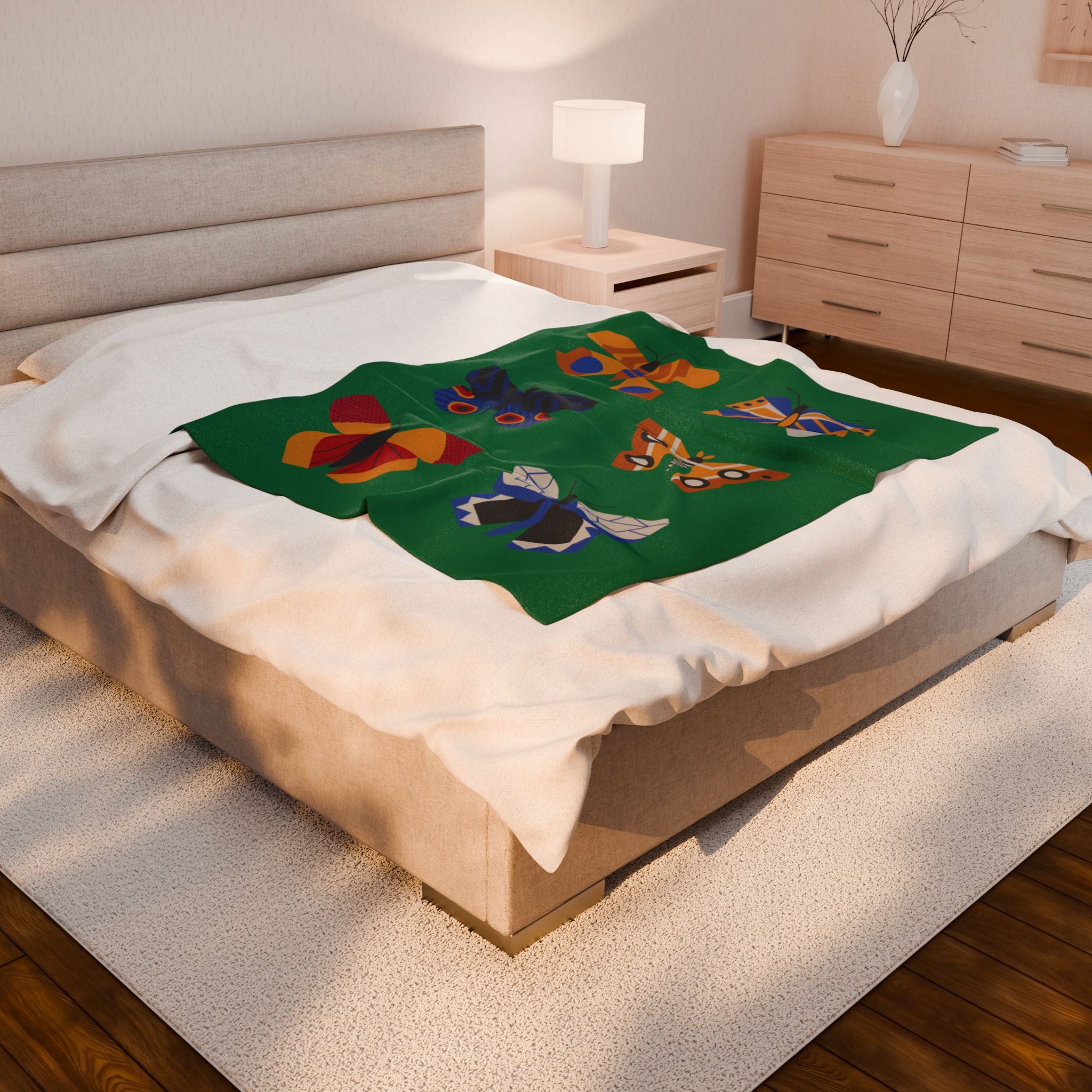 Colorful Butterfly Velveteen Plush Blanket - Cozy Decorative Throw